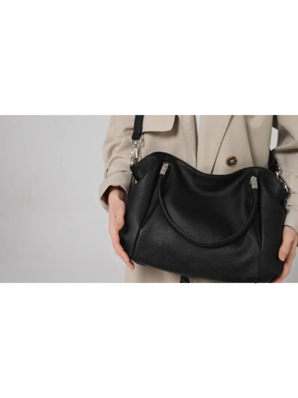 Genuine Leather Top Handle Satchel Crossbody Hobo Bag with Detachable Strap